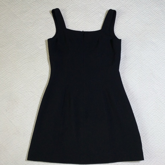 Vintage Bebe Black LBD Mini Tank Dress, Square Neckline, Size 2 - Picture 8 of 16